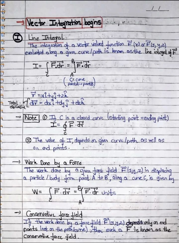 Unit 3:Vector Integration(ongoing)