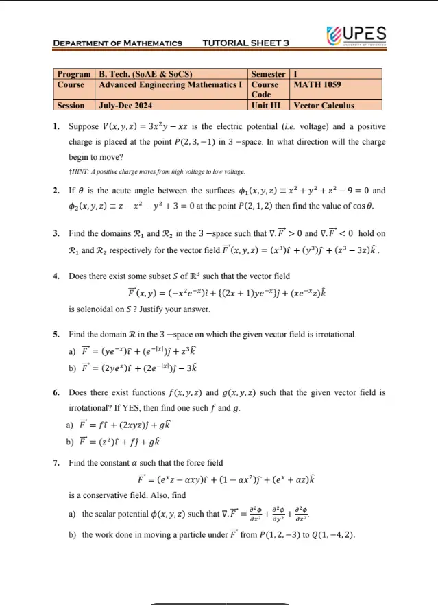 Tutorial Sheet 3