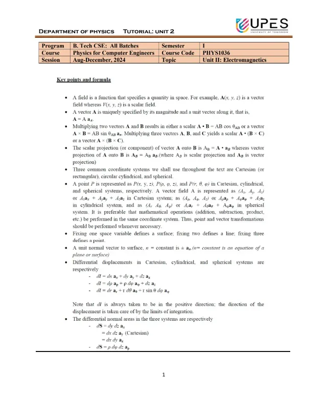 Tutorial Sheet[Unit 2]